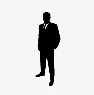 西装剪影黑影免抠