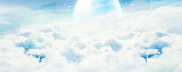 白色天空圆月免抠