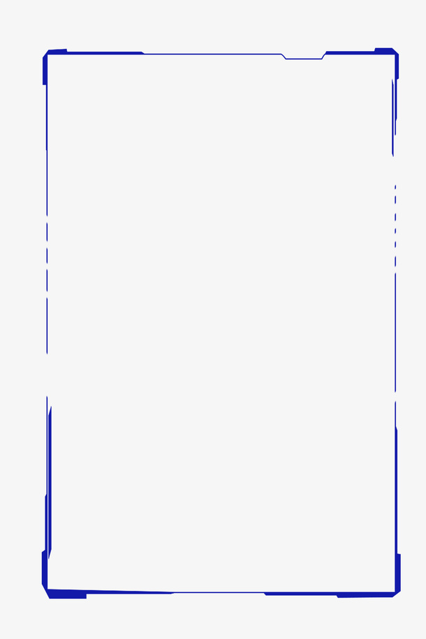 渐变蓝色科技感边框免抠