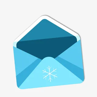 卡通蓝色信封矢量图免抠