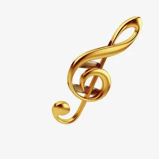 金色立体音符免抠