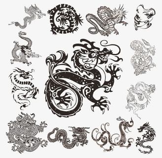 传统龙形纹样合集免抠