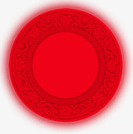 手绘红色 复古花纹底纹免抠