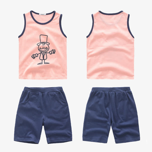 夏季男童背心裤子免抠