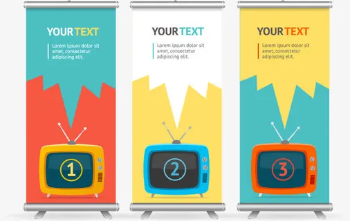 折页易拉宝矢量素材免抠