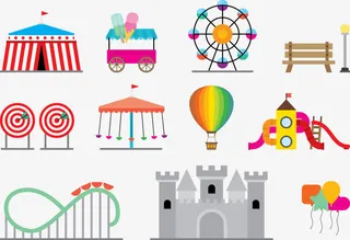 矢量图游乐场素材免抠
