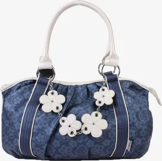 布艺蓝色女士提包七夕情人节免抠