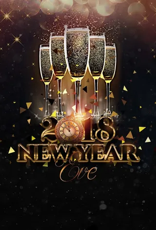 新年香槟酒杯聚会海报背景高清