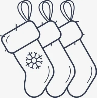 手绘可爱圣诞老人袜子免抠