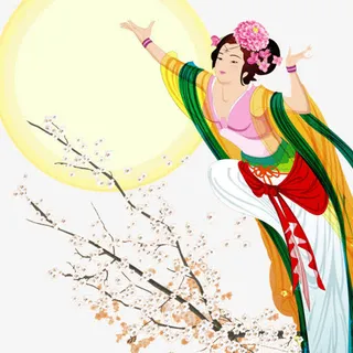 中秋节元素嫦娥奔月免抠