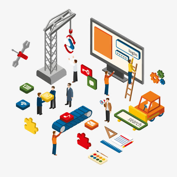 互联网电子商务金融矢量素材免抠装饰ppt元素