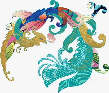 凤凰 国潮 彩凤免抠