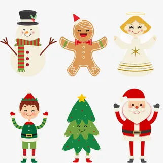 开心的圣诞人物形象免抠 开心的圣诞人物形象免抠
