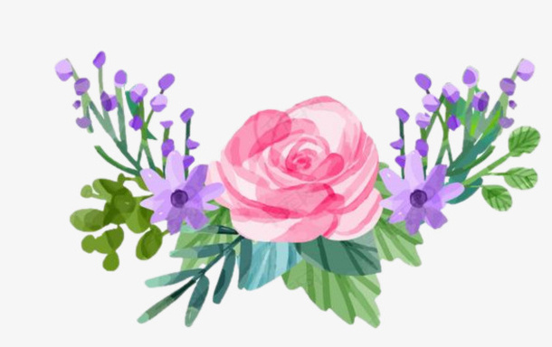 植物边框，花与叶免抠