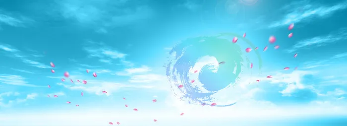 淘宝夏日化妆品护肤面膜唯美花瓣背景banner高清
