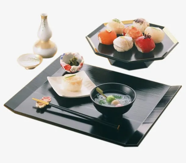 日本鲜虾寿司和味增汤免抠