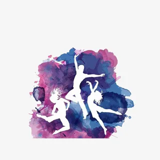 卡通狂欢跳舞的人素材免抠