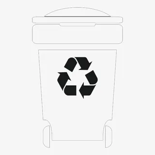 白色简约保护环境可回收标志的垃免抠