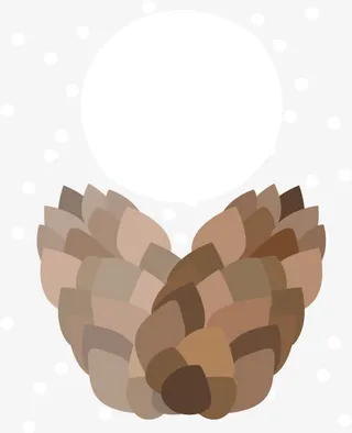 扁平松果标签免抠