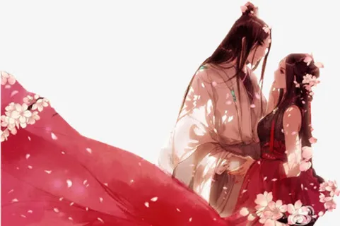 古风立绘情侣红衣男子免抠