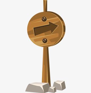 圆形木板指示牌免抠