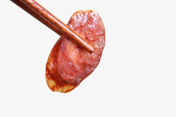 筷子夹一片火腿免抠