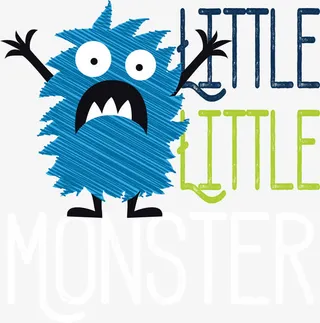 蓝色怪兽矢量图免抠