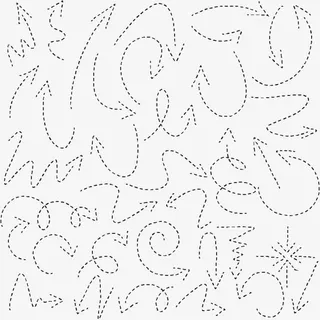 手绘黑色虚线箭头合集免抠