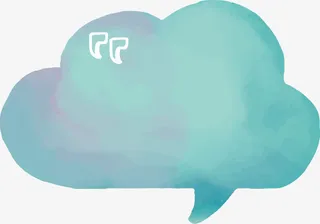 蓝色渐变云朵气泡免抠