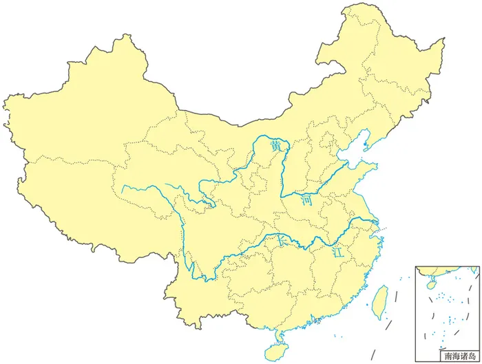 黄色中国地图素材高清