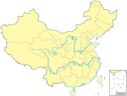 黄色中国地图素材高清