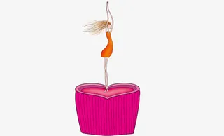 心形礼盒舞台卡通女孩免抠