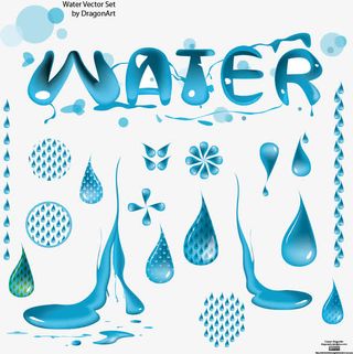 不同形式的水滴图案矢量素材免费免抠