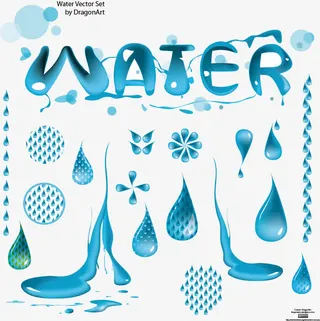 不同形式的水滴图案矢量素材免费免抠