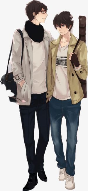 卡通原画兄弟装饰免抠