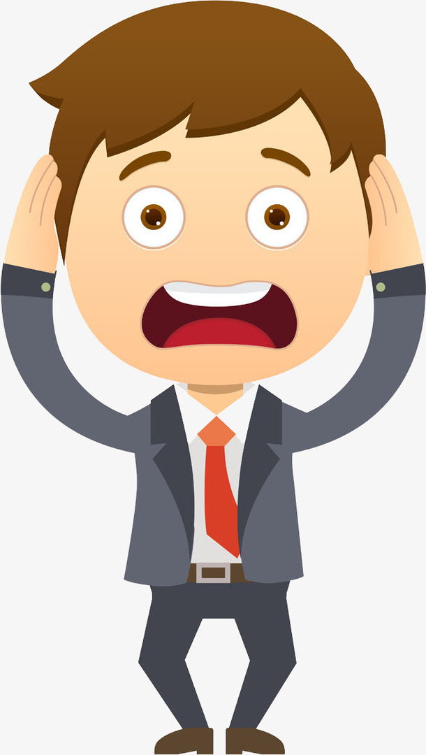 卡通惊恐的男人免抠图免抠