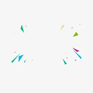 彩色喷溅创意卡通三角形免抠