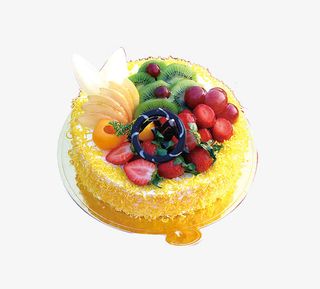 椰丝水果蛋糕免抠