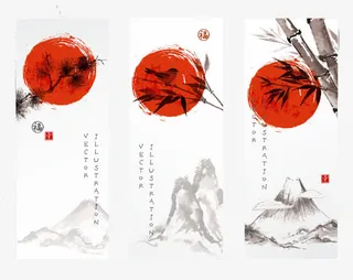 水墨山水画免抠