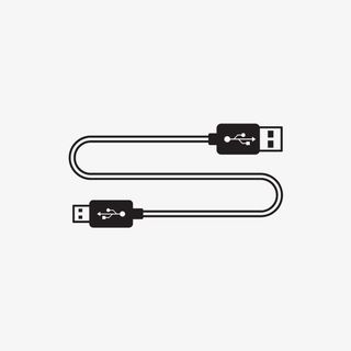 黑色手绘USB数据线免抠