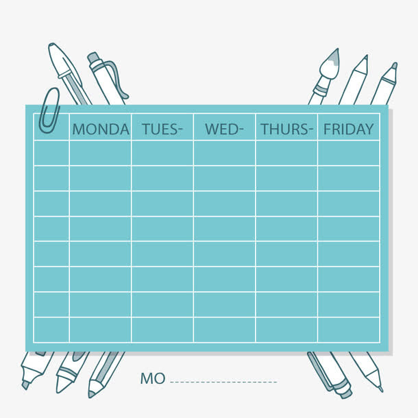 矢量课程表免抠