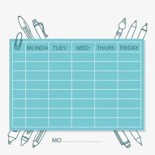 矢量课程表免抠