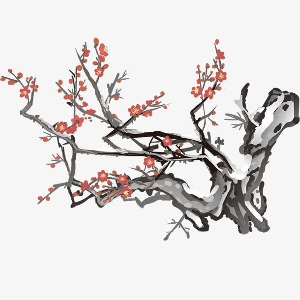 水墨梅花免抠