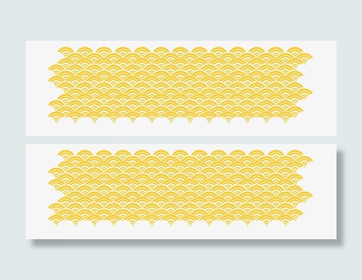 金色中国风波浪背景免抠