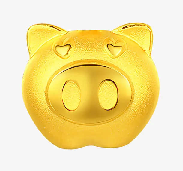 卡通金猪庆新年猪头装饰项链元素免抠