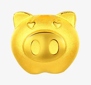 卡通金猪庆新年猪头装饰项链元素免抠