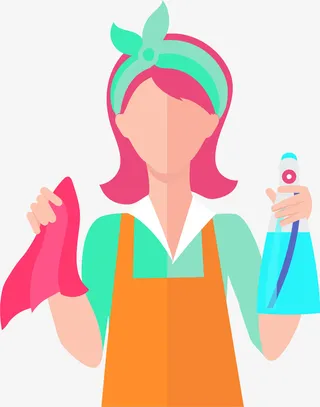 扁平美丽清洁女孩免抠