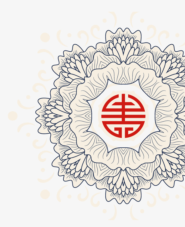 中国风古典花纹底纹装饰免抠
