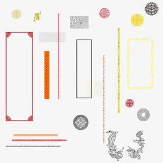 手绘古典卡通古典图片 中国风花免抠