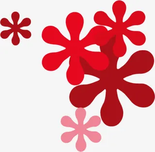 红色喜庆雪花装饰免抠